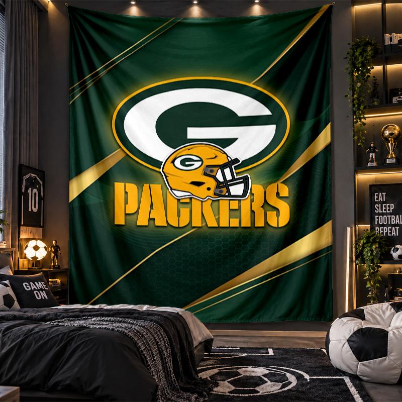 Wall Hanging Tapestry Green Bay Packers Print Cloth for Living Room Bedroom Home Decor