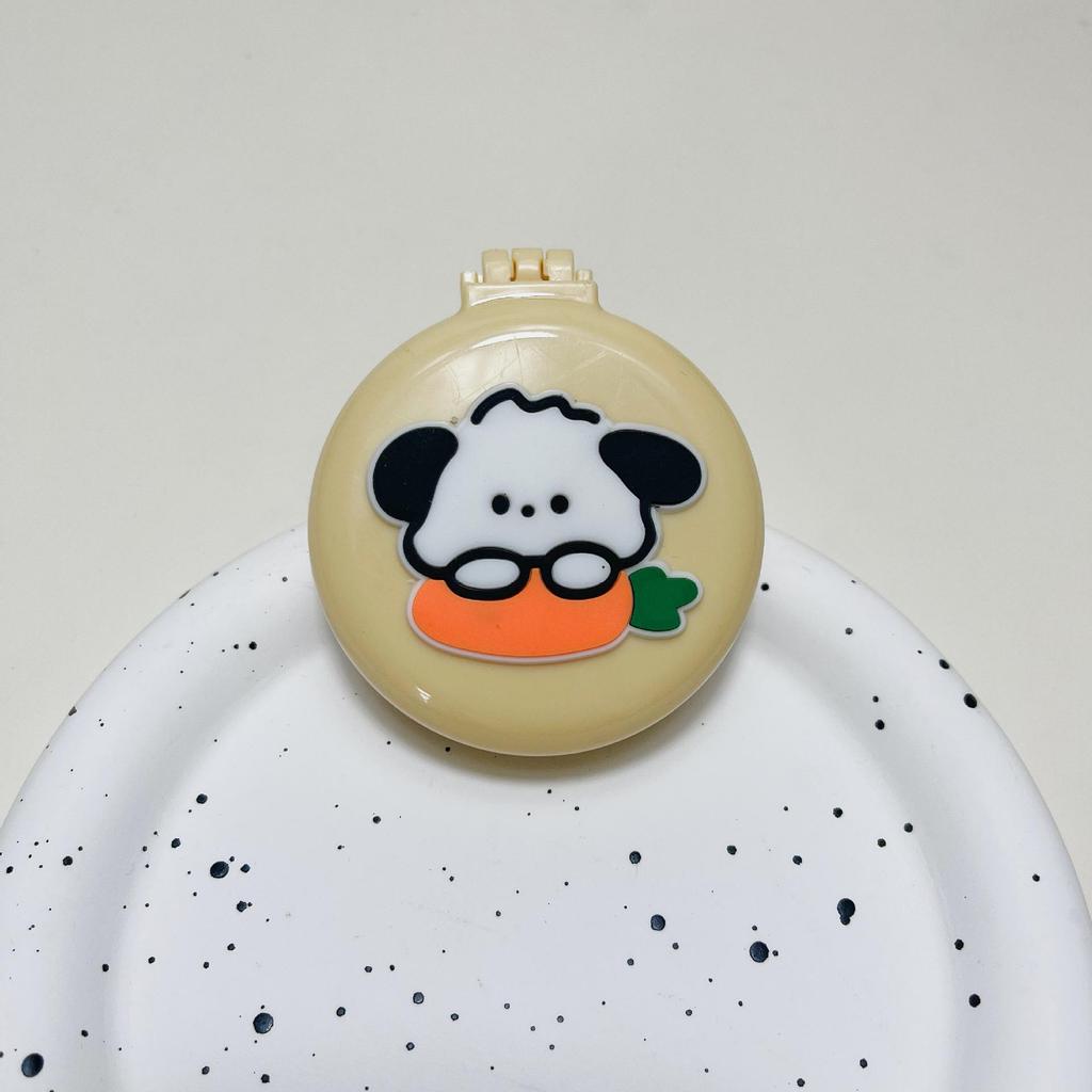 Cute Cartoon Foldable Airbag Comb with Mirror - Portable for Children, Cream Wind Design
