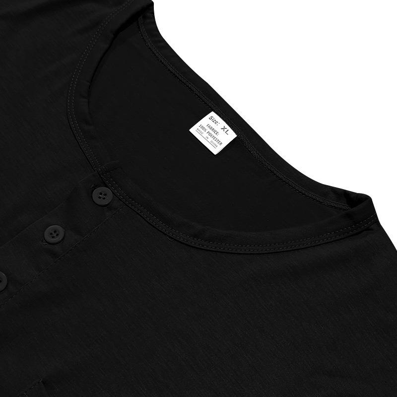 Men's Henley Long Sleeve Pocket T-Shirt.