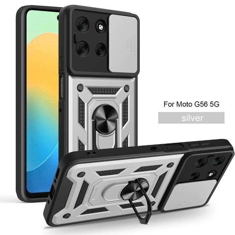 Pro Motorola Moto G56 5G Pouzdro Magnetický Prsten Stojan Držák Armor Zadní Kryt Pro Moto G56 G 56 MotoG56 Ochrana Objektivu Fotoaparátu Funda