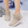 Ankle Boots Women 2024 Winter Warm Snow Boots Solid Color Round Head Design Comfortable Flat Heels Women Boots Size 36-43