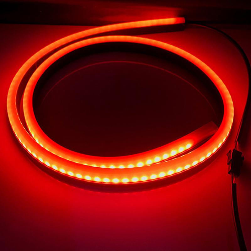100cm Auto High Mount Brake Stop Lights Car Styling Accessories Additional Brake Lamp Warning Turn Signal LED Strips 12V Red
