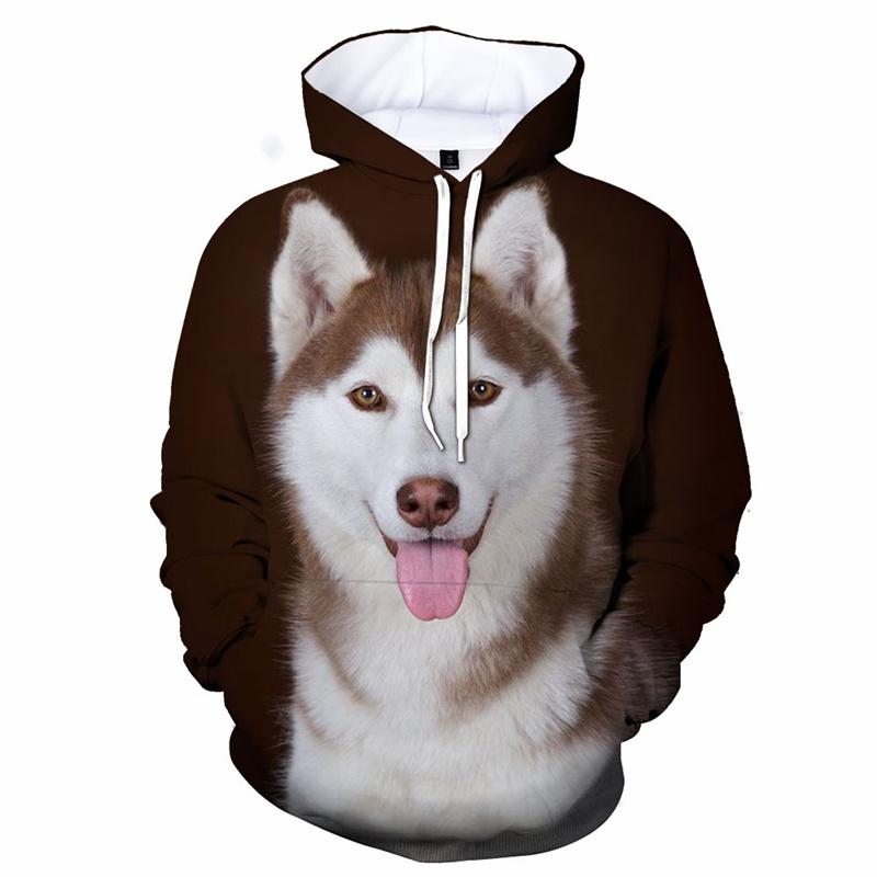 Bluza z kapturem Husky Syberyjski drukowana 3D, bluza z psem, modny męski sweter casualowy na wiosnę i jesień, kurtka streetwearowa