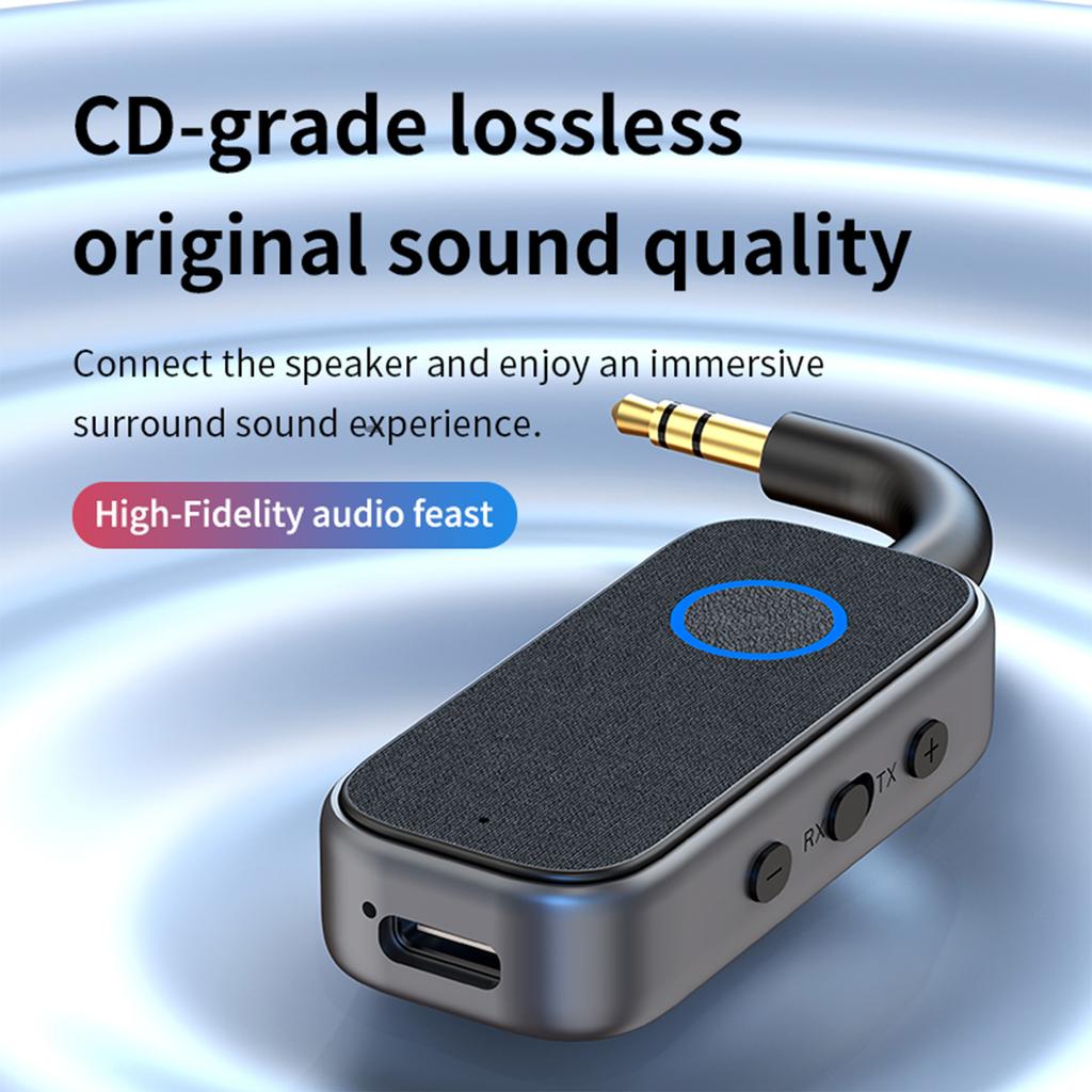 Bluetooth-compatible 6.0 Audio Converter 2-in-1 Wireless Audio Receiver 3.5mm Aux for TV Car PC Headphones Speakers