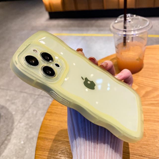 Luxus süße transparente lockige Welle Hülle für Iphone 11 12 13 Pro Max 13pro X Xr Xs 7 8 Plus stoßfeste klare weiche Silikonhülle