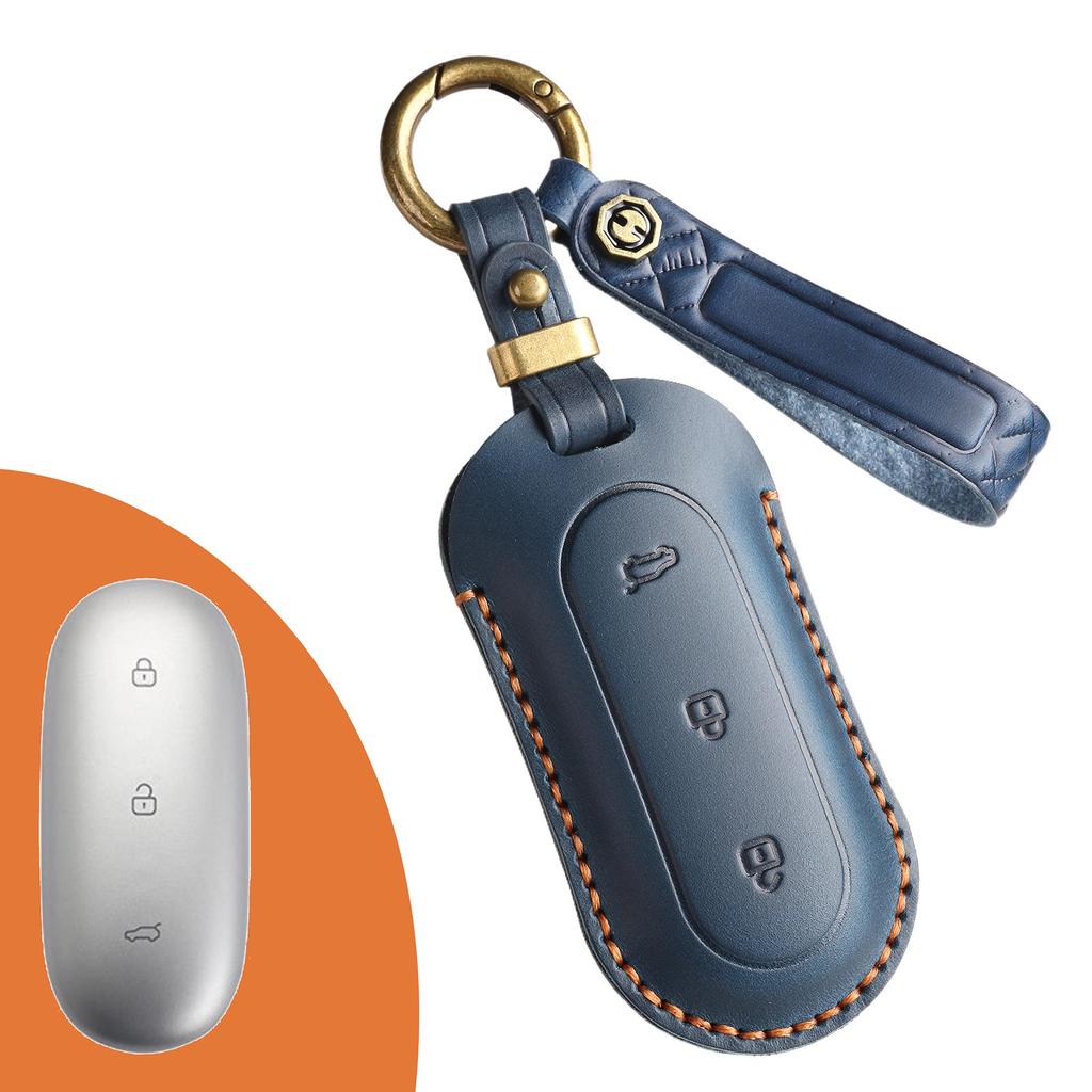 Retro Genuine Leather Car Key Cover for L7, L8, L6, L9 Models