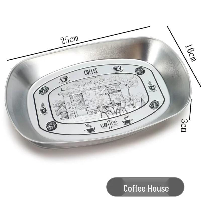 Zhishi Vintage Tin Plate Serving Trays (10-Pack)