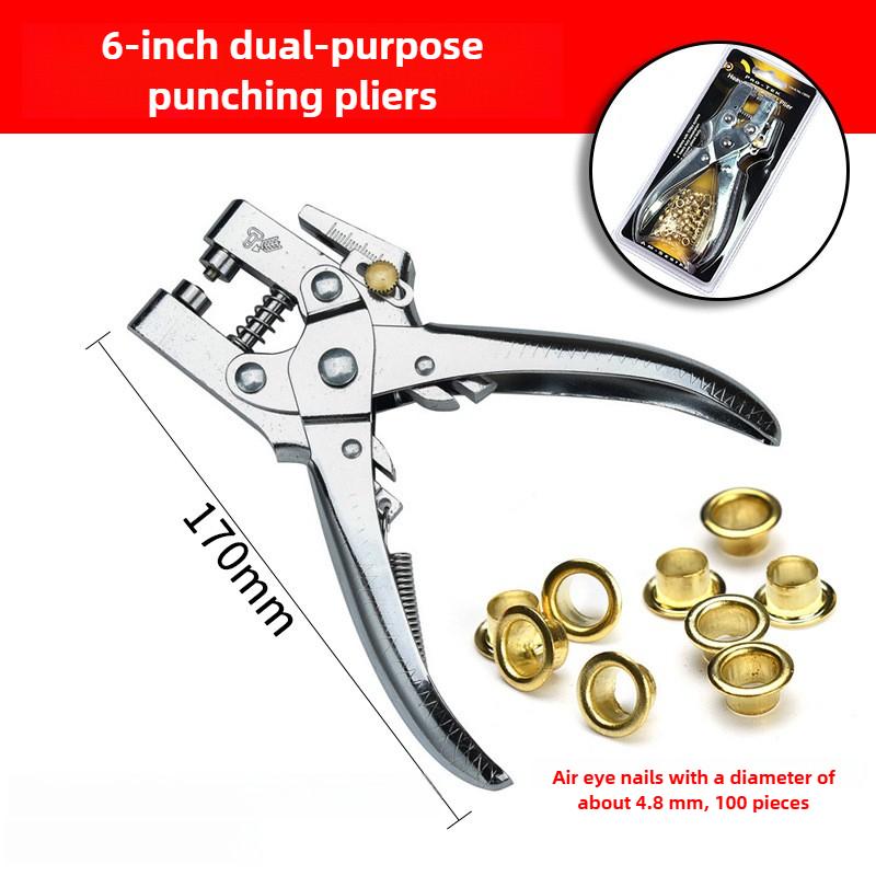 

Portable Punching Pliers Multi-functional Punch Pliers Belts Leather Paper Metal Ring Drilling Tools Household Working Tools