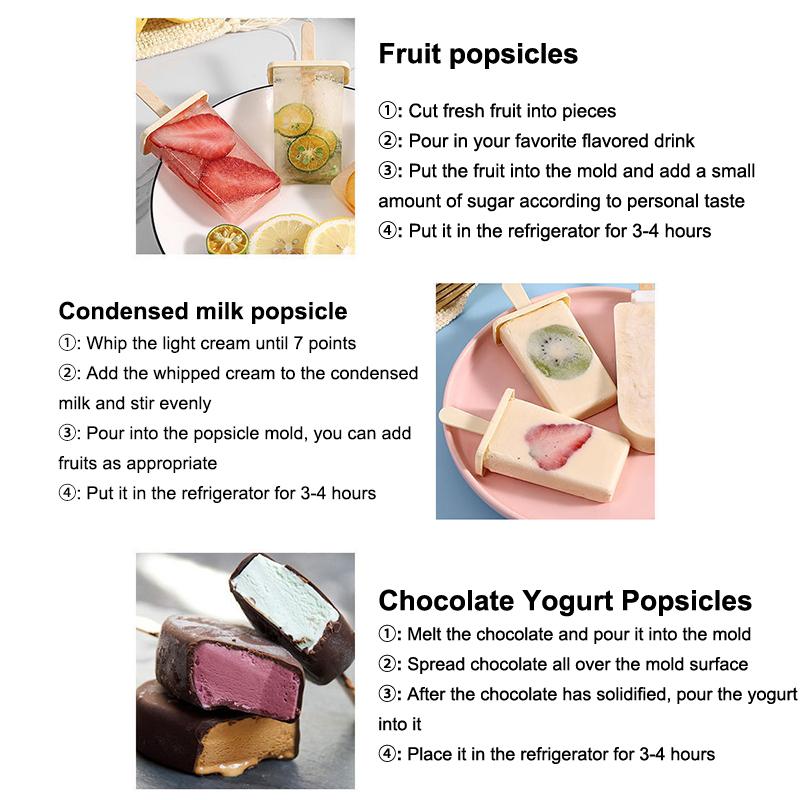 Flexible Silikon-Eis am Stiel-Formen, leicht zu lösen, BPA-frei, wiederverwendbar, Eisbereiter für die Heimküche, DIY-Snack