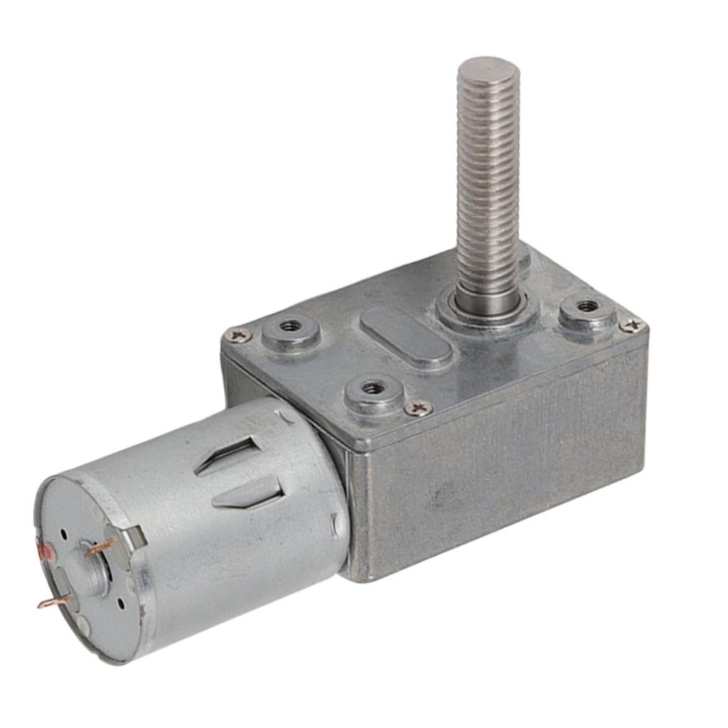 DC Gear Motor Micro High Torsion Speed Reduction Turbine Electric Self Locking Reversible Worm Gearbox 12V M8x33mm
