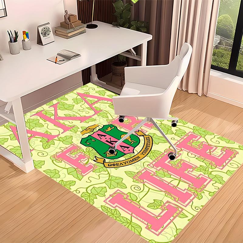AKA Logo1 Printed Absorbent Washable Carpet, Non-Slip Bathroom Mats, Kitchen Rugs, Yoga Mat,Living Room Entrance, Camping Picnic Rugs