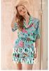 Flamingo IJszijde Zomer Pyjamaset voor Dames - Stijlvol, High-End, Buiten Draagbaar, Korte Mouwen Huispak