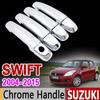 For Suzuki Swift 2004 - 2015 Chrome Handle Cover Trim Set Maruti DZire 2005 2007 2009 2011 2013 Accessories Stickers Car Styling