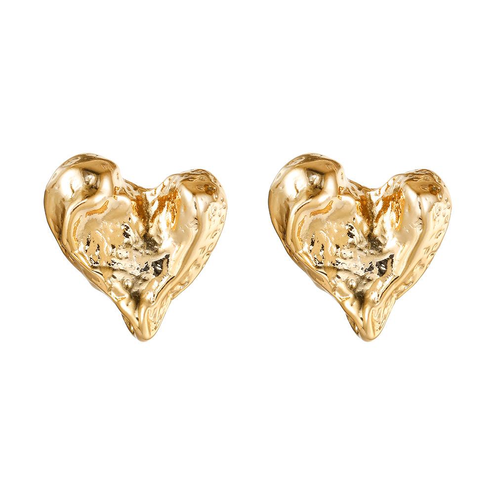 

Lava Texture Love Stud Earrings Women S High-End Earrings Light Luxury Temperament Ear Jewelry