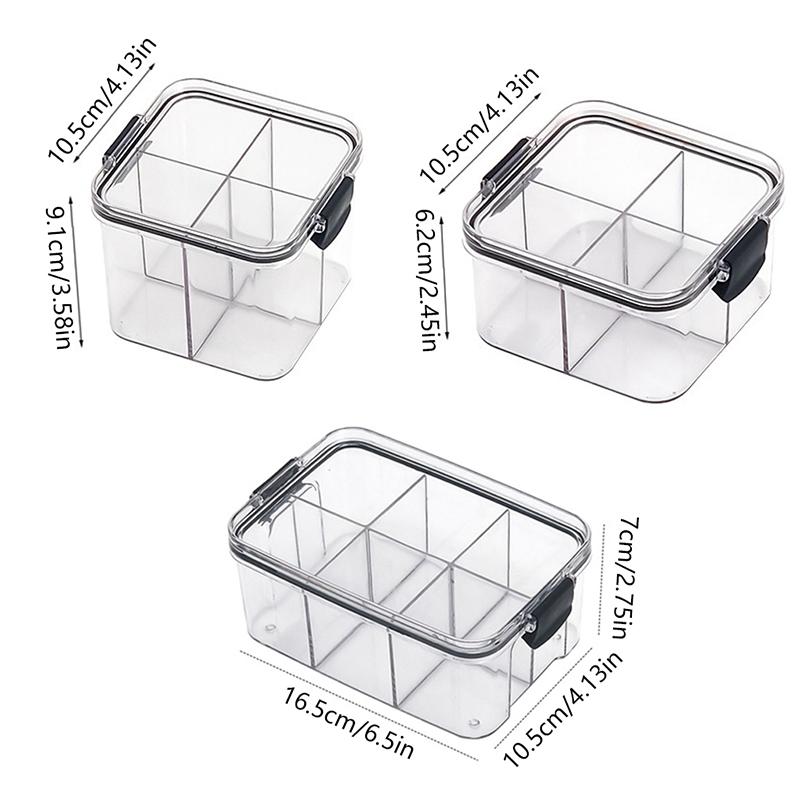 Divided Plastic Food Storage Containers Clear Organizers With Airtight Lids Seal Jar For Snacks, Dried Fruits Home Items