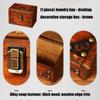 Wood Jewelry Box Organizers With Antique Metal Accent for Home Decoration Gift Storage and Display