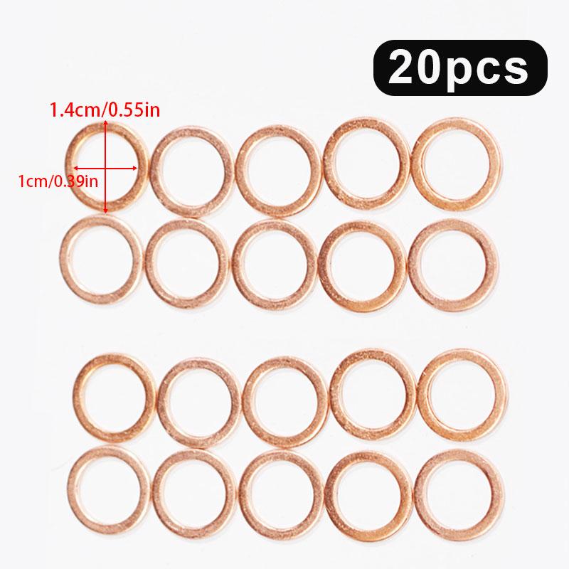 10/20pcs M10 Motorcycle Hose Washers Accessories Tools Motorcycle Braided Clutch Brake Hose Banjo Seal Copper Crush Washer