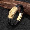 Cross Style Classic Handmade Leather Chain Braided Men Bracelets Fashion Magnet Clasp 316L Stainless Steel Wristband