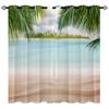 High-Density Blackout Curtains, Beach Curtains, Coconut Tree Seaside Series 6 Digital Printing Blackout Curtains