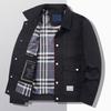 Men Cargo Coat Lapel Long Sleeve Solid Color Jacket Coat with Pocket Decorations