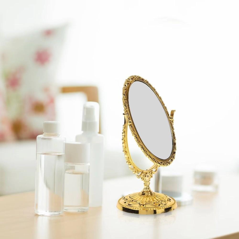 High Definition Desktop Makeup Mirror Vintage European Double Side Makeup Mirror