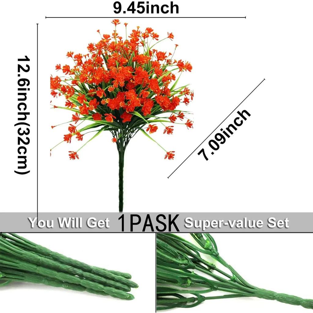 Sztuczne Kwiaty Sztuczne Rośliny Zewnętrzne Odporne na UV Krzewy Plastikowe, Do Wnętrz i Dekoracji