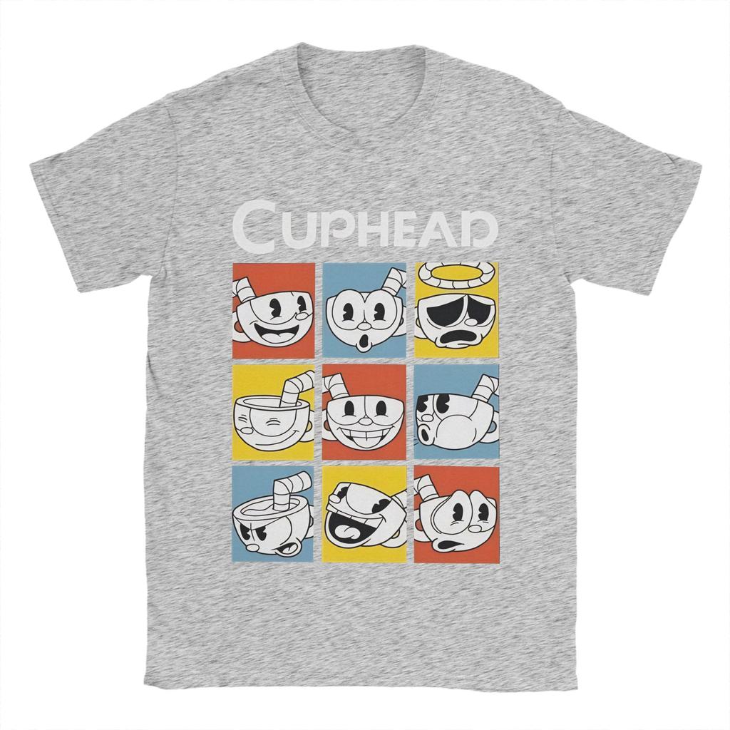 The Cuphead Show T Shirts Mens  Cotton Funny TShirts Round Collar  Tee Shirt Short Sleeve Tops Party
