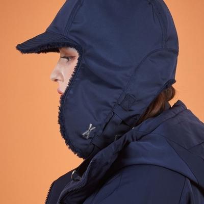 Logo mit Nieten Übergröße Trooper-Mütze Marineblau