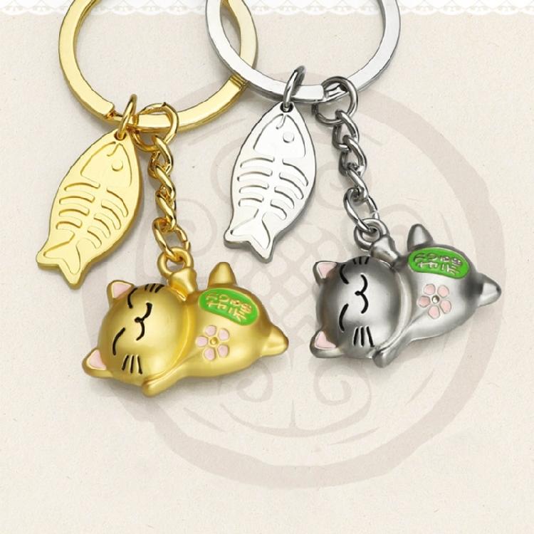 Artistic Lucky Cat Keychain Adornment Portable Lucky Cat Keychain Pendant Keyring Charm Symbolizing Wealth And Success