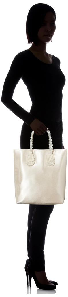 Cuco Women's Pearl Handle Handbag, A4 Size, Beige (300)