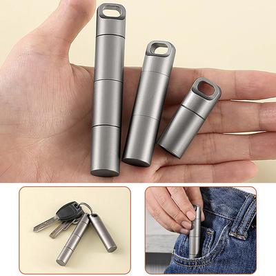 1Pcs Portable Waterproof Metal Capsule Box Mini Medicine Holder Stainless Steel Pill Case Mini Pill Holder EDC Tool Seal Bottle