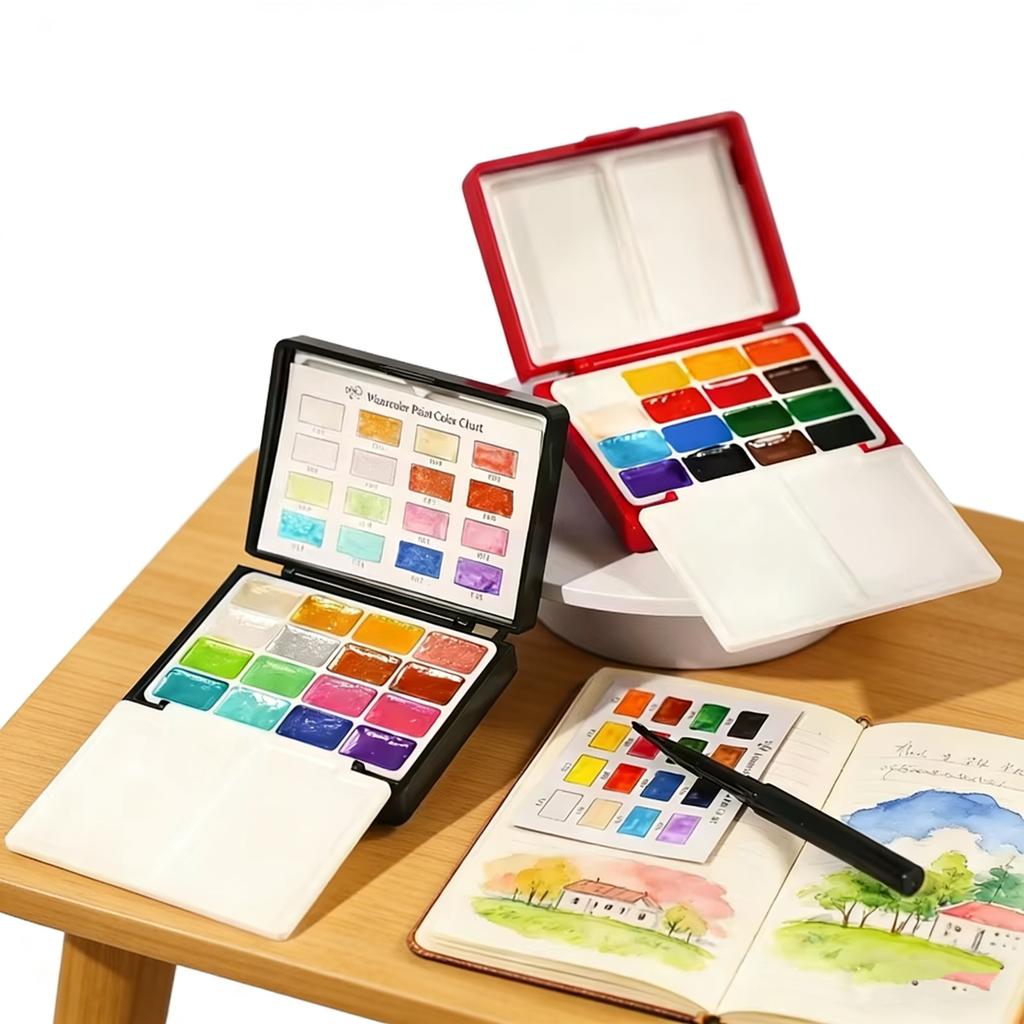 32 colors Mini Portable Watercolor Paints Set, Watercolor Painting Set With Mini Palette, Perfect For Artists To Create Anytime