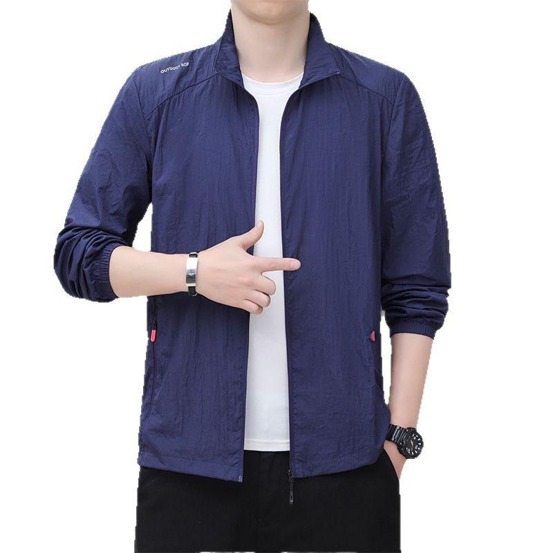 New Summer Men's Outdoor Stand-up Collar Light and Breathable Quick-drying Sunscreen Clothing UV Protection