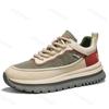 Men Chunky Sneakers Comfortable Soft Sole Lace Up Casual Sport Shoes Spring Fashi Outdoor Versatile Height Increase Flat Shoes