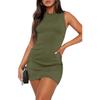 Solid Color round Neck Sleeveless Dress Solid Color round Neck Sleeveless Dress Female