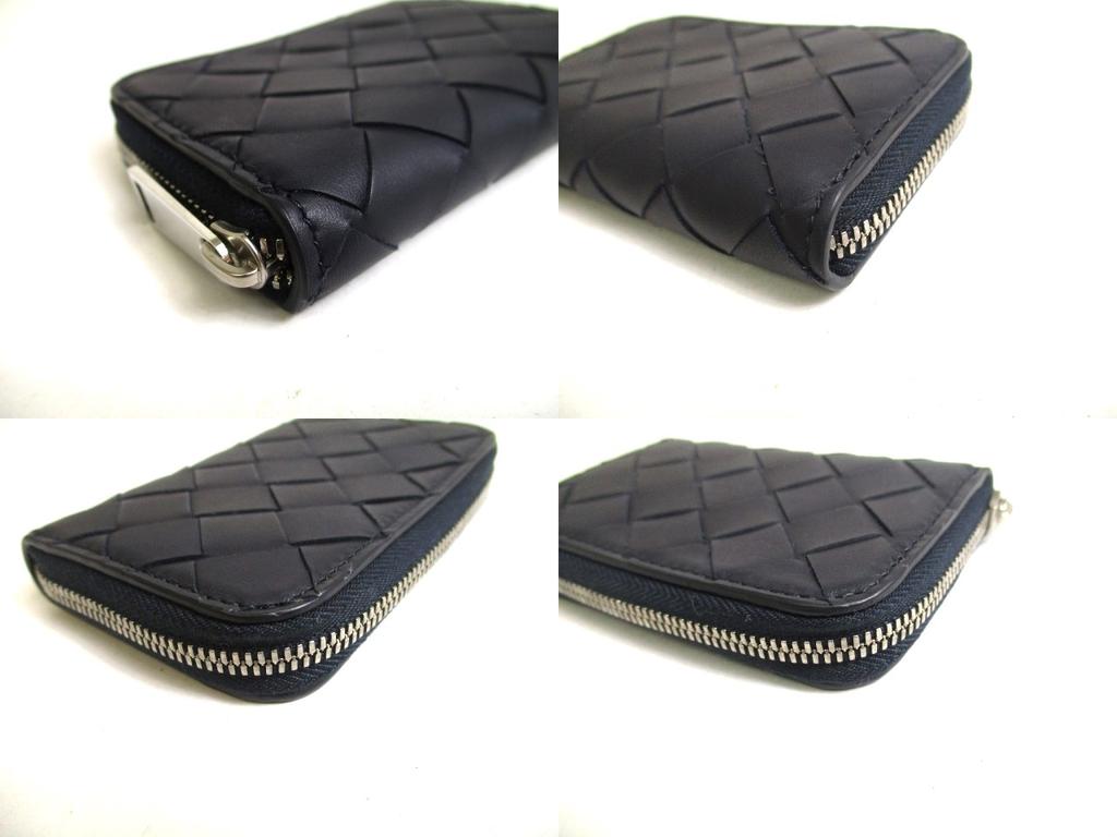 Authentic BOTTEGA VENETA Intrecciato Black Leather Zipped Card Case Coin Purse #a462  Refurbished