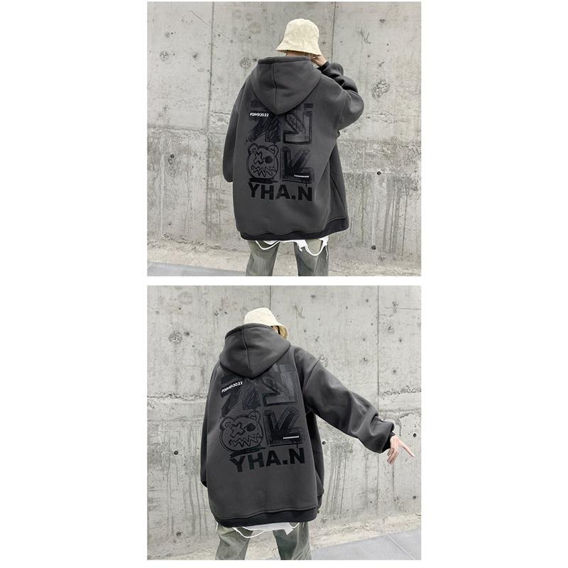 Men's Oversized Graphic Hoodie Hip Hop Style Long Sleeve Pullover Sweatshirt