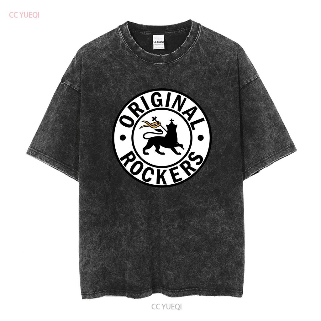 Original Rockers Old School Reggae T Shirt Grey long or short sleeves vintage Washed Versatile Top For Everyday Wear