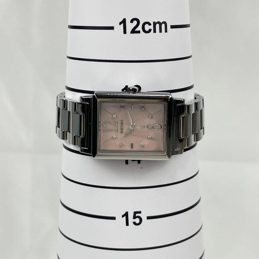[USED] Working/Battery SEIKO Lucia 8P Diamond Watch Square Genuine Strap