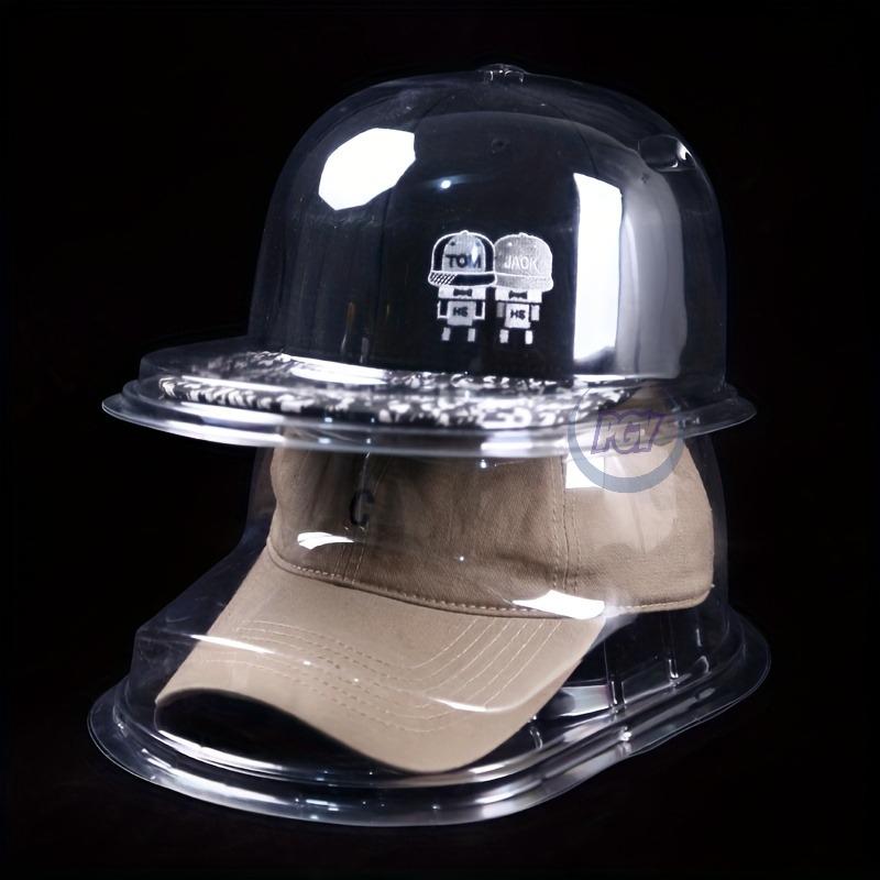6pcs Transparent Hats Storage Box Display Stands Organizer Dustproof Baseball Cap and Bucket Hat Collection Boxes Wall Display