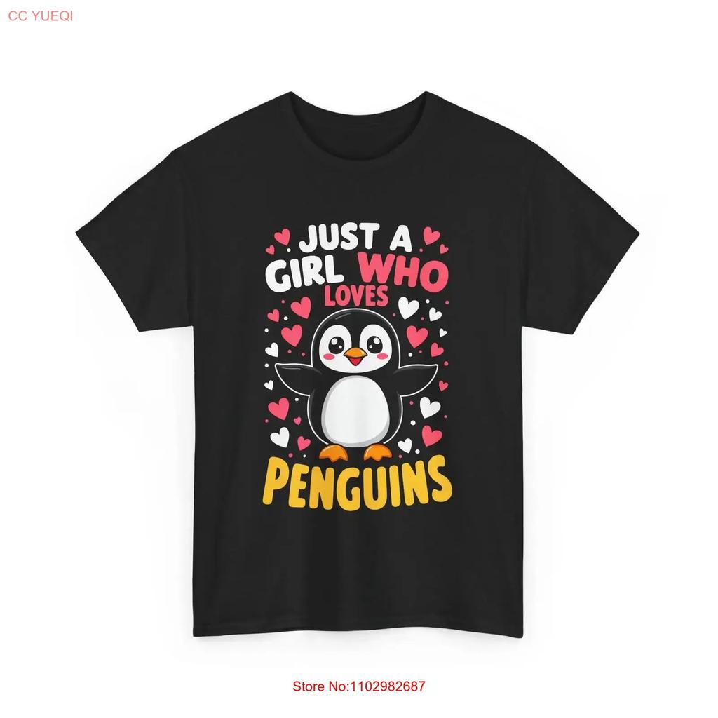 Just A Girl Who Loves Penguins T Shirt Cute Penguin Funny Animal Vintage Comfortable Fashion Versatile Homme Slightly