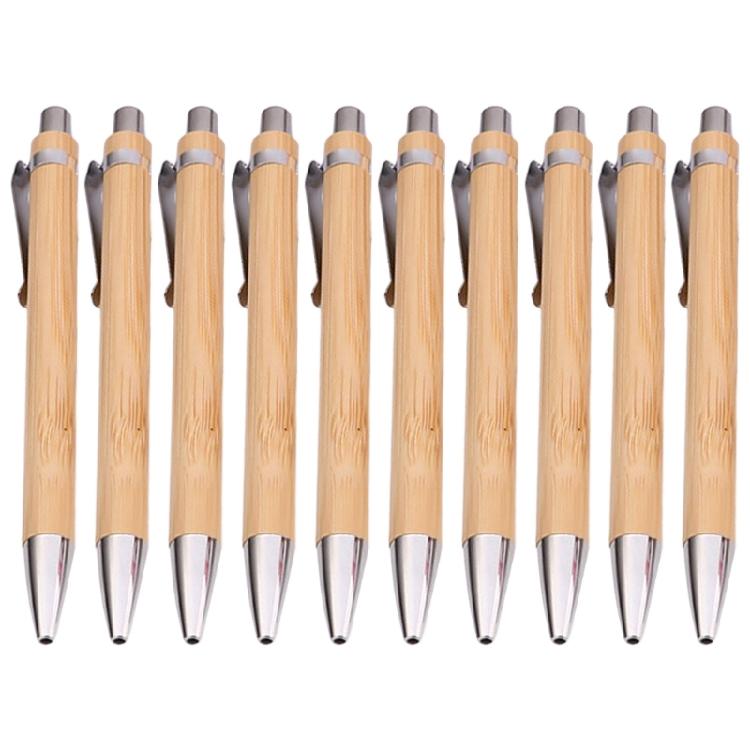 10x/Set 0.5mm Writing Pen Retractable Ballpoint Pen Bamboo Pen Journaling Pen 1
