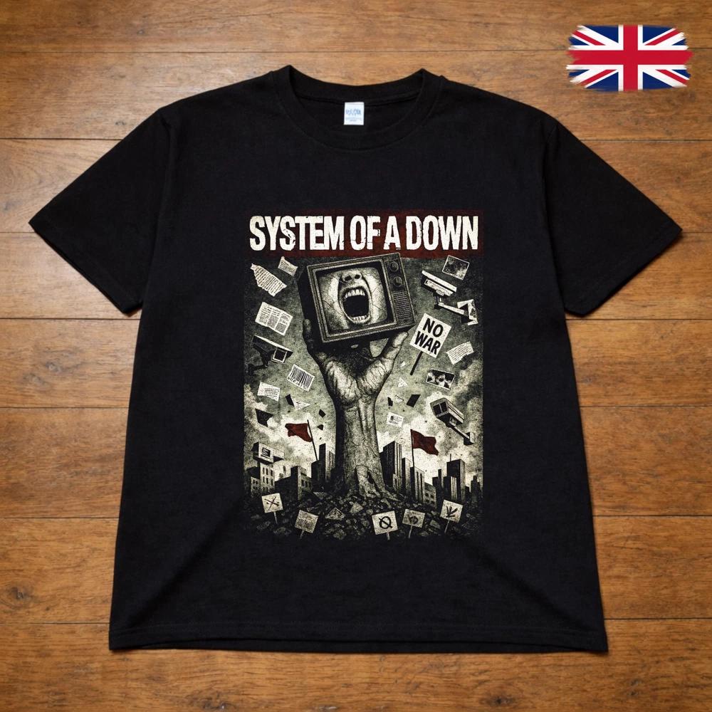 System Of A Down Graphic TShirt Anti War TV Art Black Tee Adults Kids 2XL