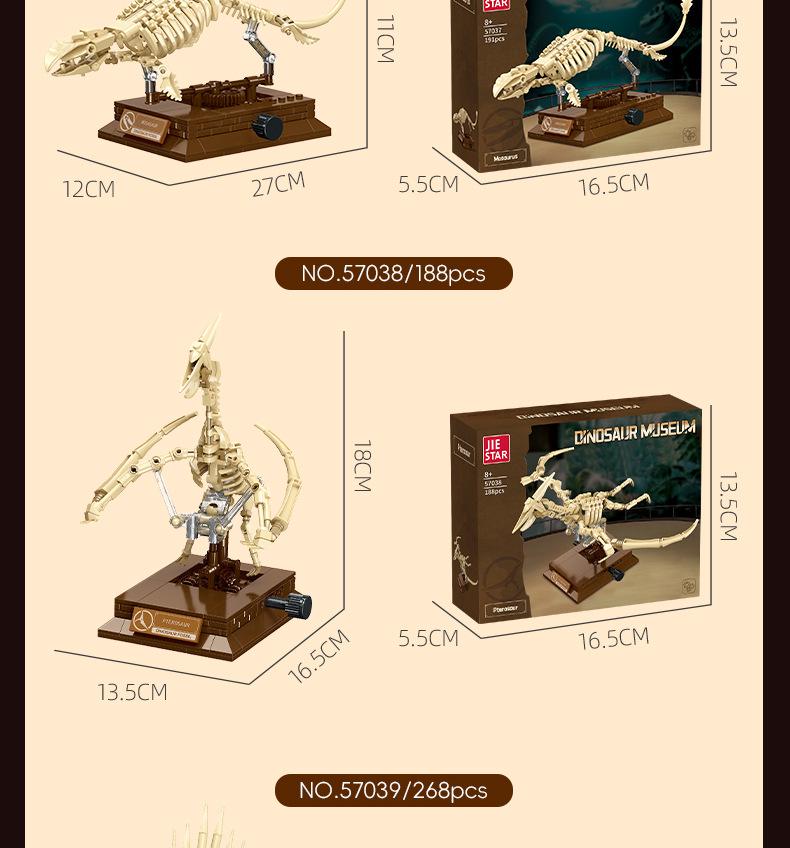 Dinosaur Skeleton Building Blocks: Movable Display Model for Children's Educational Toy