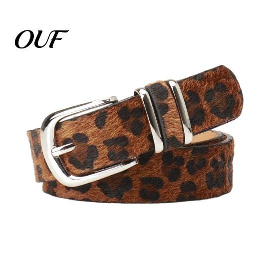 Solid Color Belts for Coats Leopard Print Waist Belt, Women Faux Leather Belt with Pin Daily Wear Cinching Buckle, Stylish Jeans Shirts Dresses