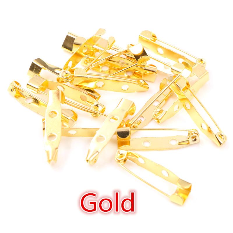50pcs 15 20 25 30 35mm 40mm 7 Color Brooch Clip Base Pins Safety Pins Brooch Settings Blank Base For DIY Jewelry Making Supplies