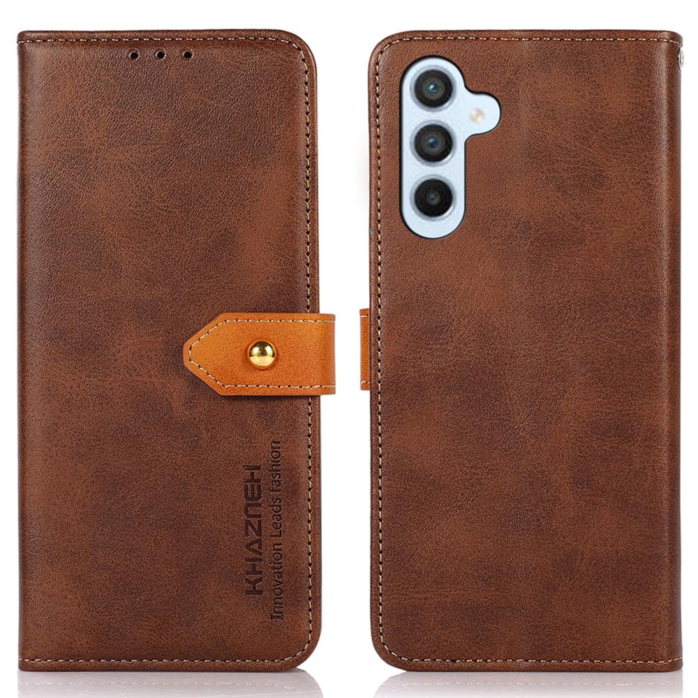 KHAZNEH For Samsung Galaxy S25/S24 Case Stand Wallet Cowhide Texture PU Leather Phone Cover