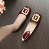 Women Shoes Fashion Pumps Designer Square Buckle Patent Leather High Heels Shoes OL Dress Shoes