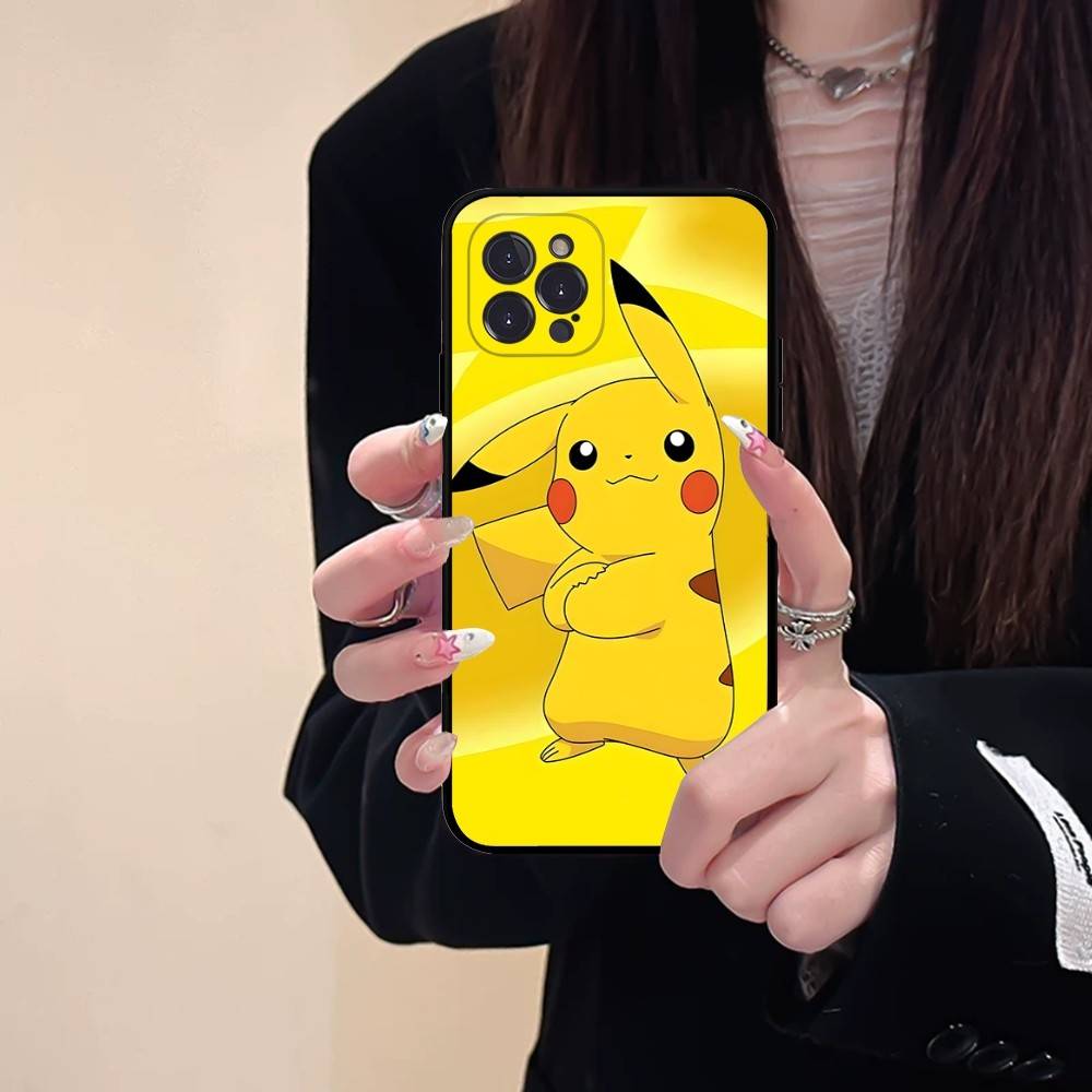 P-Pokemon Gengar Pikachu Oil Painting Phone Case For iPhone 16 15 14 11 12 13 Mini Pro XS Max Cover 6 7 8 Plus X Funda Shell