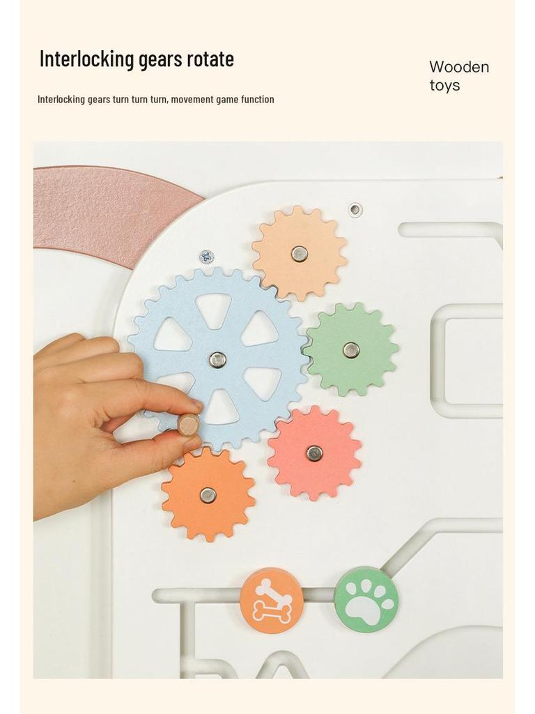 Montessori Wall-Mounted Wooden Color Maze Game for Kids